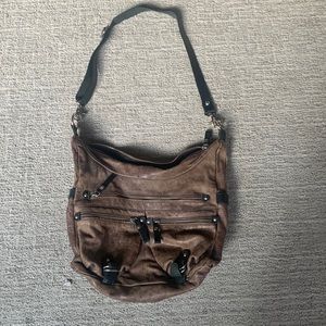Tano brown and black hobo bag